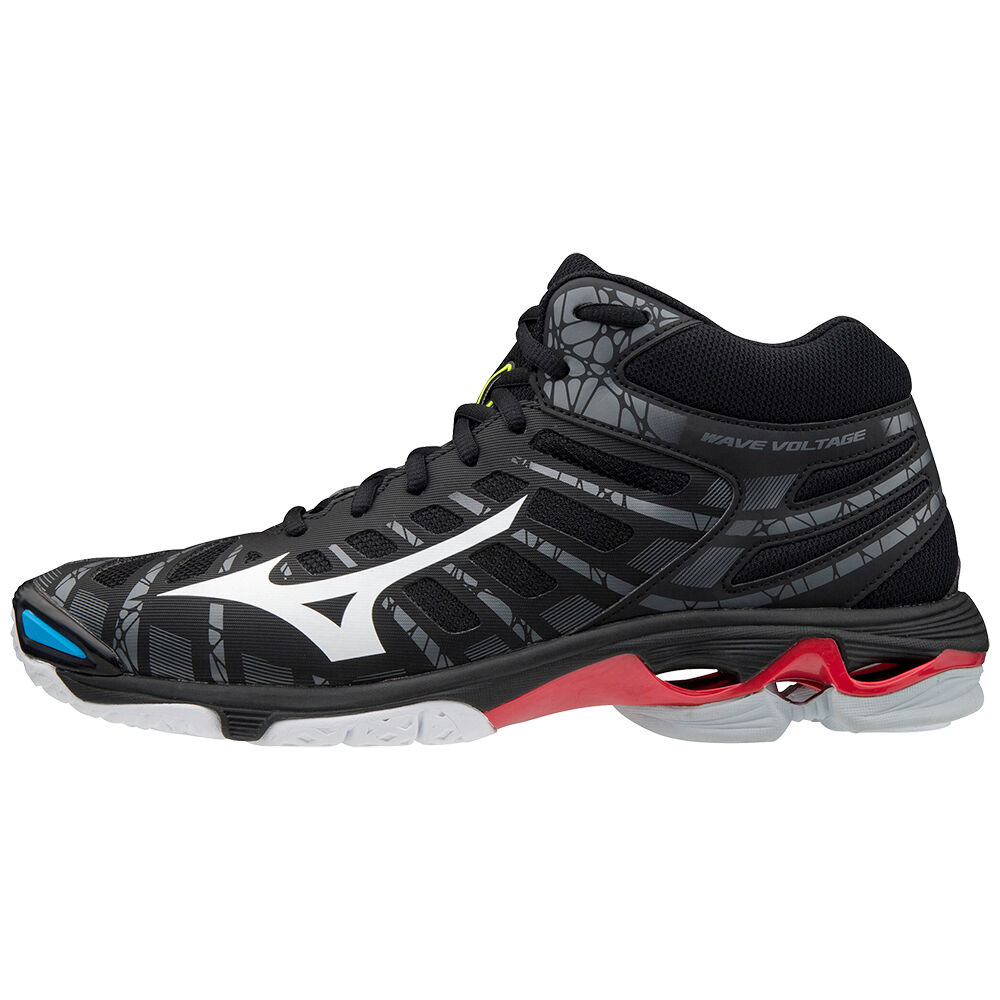 Zapatillas Voleibol Mizuno Wave Voltage Mid Hombre Negras/Blancas Ofertas JIVO-73069